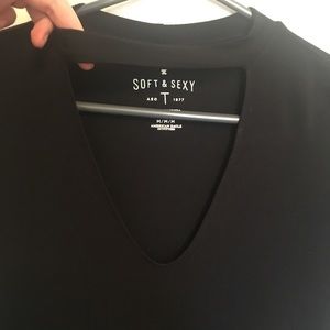 Soft & sexy t shirt with cut out neck